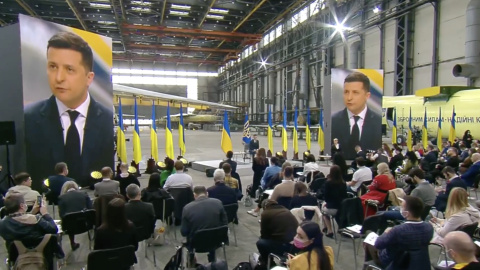 Пресконференція Зеленського 20 травня 2021. Скриншот трансляції