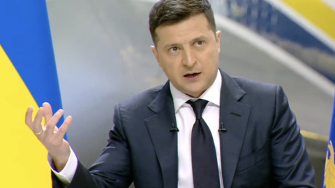 Пресконференція Зеленського 20 травня 2021. Скріншот трансляції
