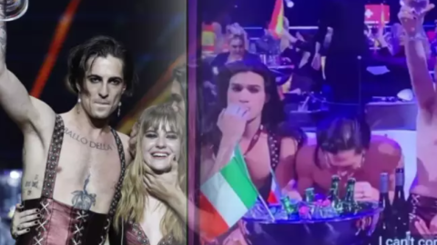 Солиста итальянской группы Maneskin заподозрили употреблении наркотиков. Скриншот трансляции Евровидения