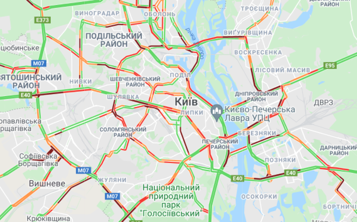 Пробки, Пробки в Киеве, Пробки в столице