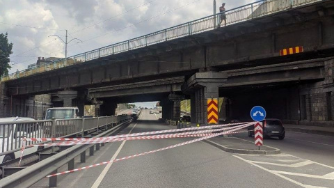 Обвал мосту на Берестейській. Фото: Патрульна поліція Києва