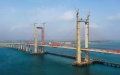 Construction of a sea bridge in China. Photo by Xinhua.