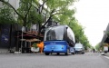 A self-driving bus is seen running on a road of Changyang Campus in Yangpu district, east China's Shanghai. Photo by Xinhua/Ren Pengfei.