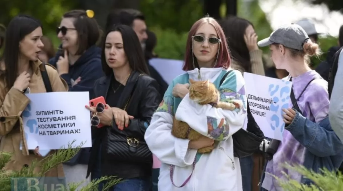 Многие пришли со своими домашними любимцами. Фото: lb.ua Многие пришли со своими домашними любимцами. Фото: lb.ua