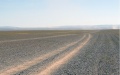 The road through the desert in Mongolia. Photo by Xinhua. 