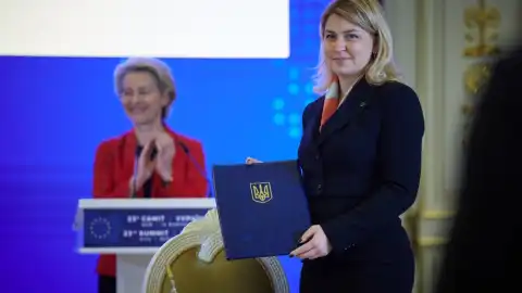 Вице-премьер-министр по европейской и евроатлантической интеграции Ольга Стефанишина на саммите "Украина-ЕС" Фото: www.president.gov.ua