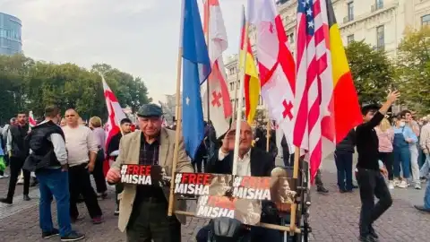 Акция в поддержку Михеила Саакашвили. Фото: Telegram/nashlive