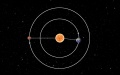 A solar conjunction refers to a phenomenon when Mars (L) and Earth (R) move to either side of the sun and the three are almost perfectly aligned. (China National Space Administration/Handout via Xinhua).