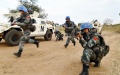 Members of China's 5th peacekeeping infantry battalion to South Sudan take a military exercise in South Sudan. Photo by Zhu Xiaonan/Xinhua.