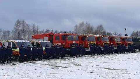 Силовые структуры проводят масштабные учения в Волынской области на границе с Беларусью. Источник: ГосЧС