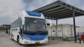 A hydrogen fuel cell intercity bus is fueled at a hydrogen station in Zhangjiakou, north China's Hebei Province. Photo by Xinhua/Yang Shiyao.