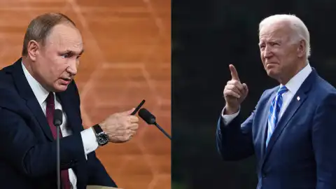 Владимир Путин и Джозеф Байден. Россия. США. Коллаж: Синьхуа.