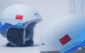 Chinese researchers make ski helmet using space technology. Photo by Xinhua.