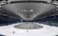 The interior view of the National Speed Skating Oval, locally known as the "Ice Ribbon", in Beijing. Photo by Wei Xiaohao/China Daily.