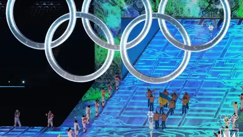 Спортсмены на открытии Олимпиады-2022. Фото: Facebook/НОК України та олімпійська команда