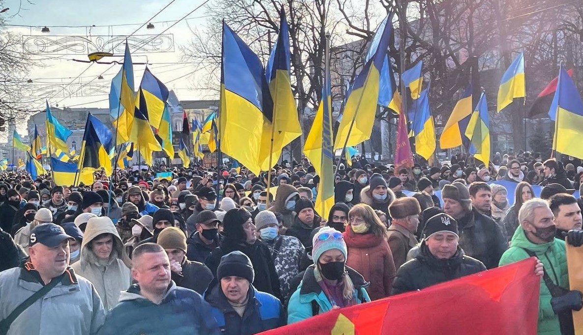 Марш единства в Харькове. Фото: Telegram/Страна Украина