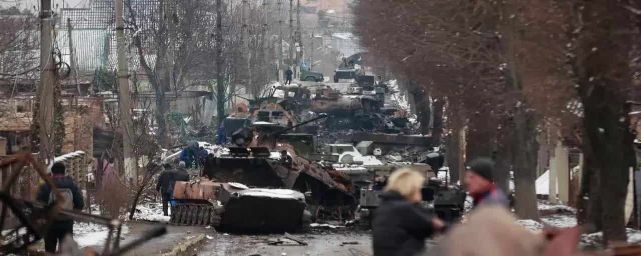 Сожженная техника российских войск в Буче. Фото: facebook.com/UkrainianLandForces Сожженная техника российских войск в Буче. Фото: facebook.com/UkrainianLandForces