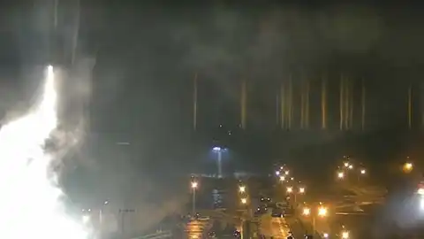Скриншот записи камеры видеонаблюдения на ЗАЭС. Фото: Telegram
