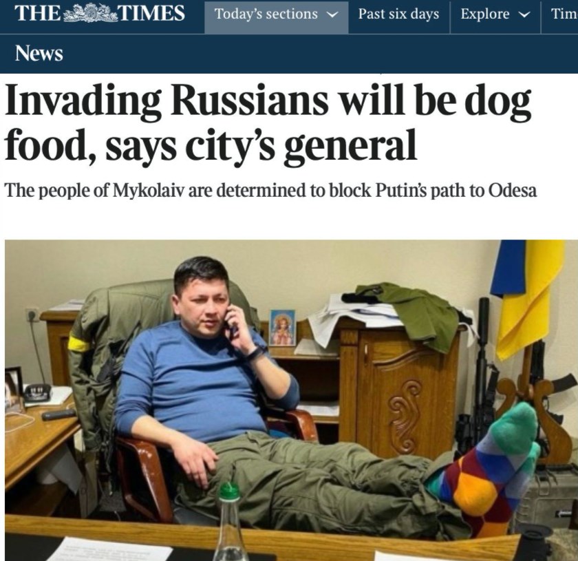 Виталий Ким на обложке The Times. Фото: thetimes