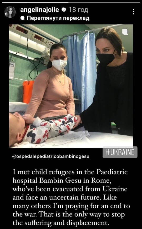 Скриншот: Instagram/angelinajolie