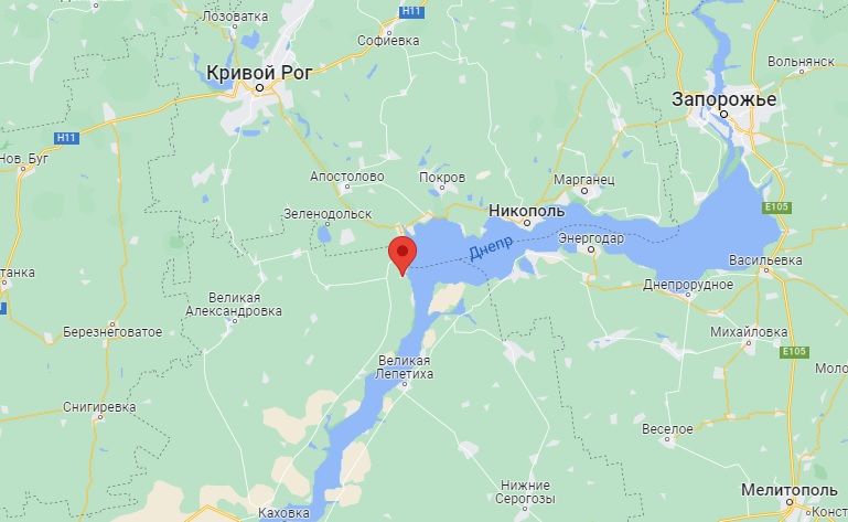 Расположение населенного пункта Осокоровка. Фото: скриншот