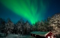 The aurora Borealis or Northern Lights seen from a tree hotel, located about 150 kilometers south of the Arctic Circle, northern Sweden.  Photo by Wei Xuechao/Xinhua.