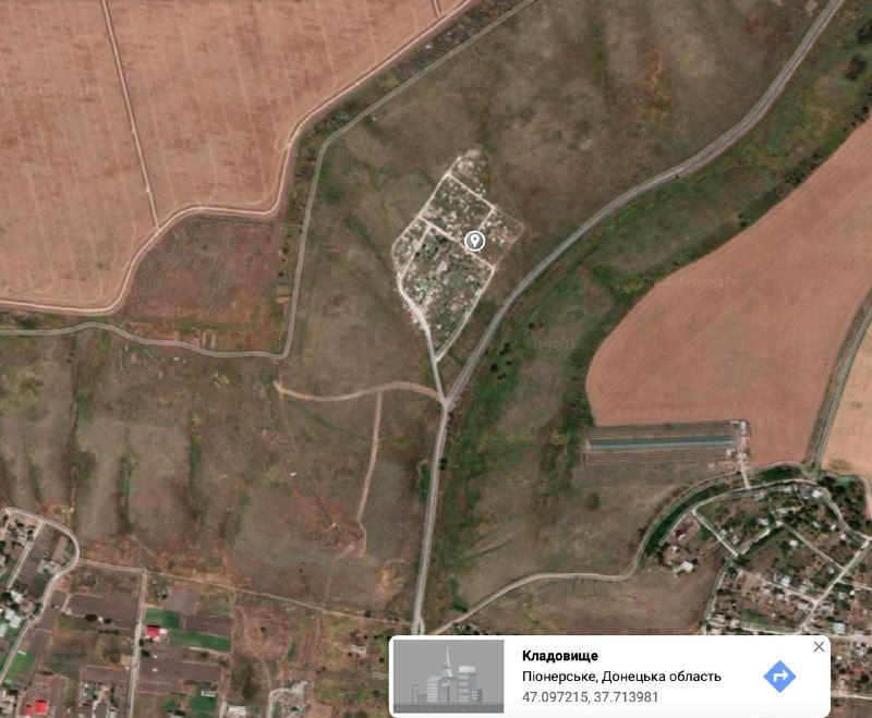 Предположительное расположение братской могилы. Фото: Telegram / Андрющенко Time