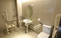The barrier-free toilet facilities at the athletes' village for the Beijing 2022 Paralympic Winter Games in Beijing's northwestern Yanqing district, China. Photo by Xinhua/Li Xin.
