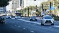 An autonomous vehicle (1st R) is in driverless test on a road in Yizhuang of Beijing, capital of China. Photo by Xinhua/Peng Ziyang.