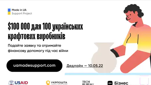Сотня украинских производителей получит по 1 тыс. долларов поддержки во время войны