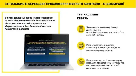 Запрацював сервіс митних Е-декларацій, які спрощують ввезення гумвантажів – ОП