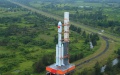 The combination of the Tianzhou-4 cargo spacecraft and a Long March-7 Y5 carrier rocket being transferred in south China's Hainan Province. Photo by Yang Zhiyuan/Xinhua.