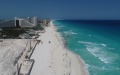 A view of an empty beach in Cancun, Mexico. Photo by Mauricio Collado/Xinhua.
