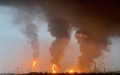Fire and smoke is seen at the ethylene glycol plant area of Sinopec Shanghai Petrochemical Co., Ltd. in east China's Shanghai. Photo by Xinhua.