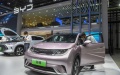 People visit the exhibition area of BYD, China's leading new energy vehicle manufacturer. Photo by Xinhua/Zhang Nan.