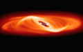 An illustration provided by the research team shows a binary star system. Photo by Xinhua.