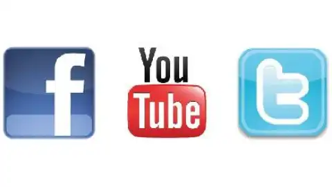 Логотипы Facebook, YouTube и Twitter. Фотоколлаж из открытых источников