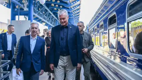 Гитанас Науседа прибыл в Киев. Фото: Гитанас Науседа/Twitter