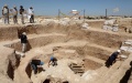 Staff of the Israel Antiquities Authority work at the site of a discovered 1,200-year-old rural estate in the southern Israeli Bedouin city of Rahat in the Negev desert. Photo by Gil Cohen/ Xinhua.