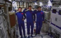 Shenzhou-14 astronauts Chen Dong (C), Liu Yang (R) and Cai Xuzhe at Wentian lab module. Photo by Xinhua/Guo Zhongzheng.