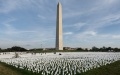 White flags honoring the lives lost to COVID-19 are seen on the National Mall in Washington, D.C., the United States. Photo by Xinhua/Liu Jie.