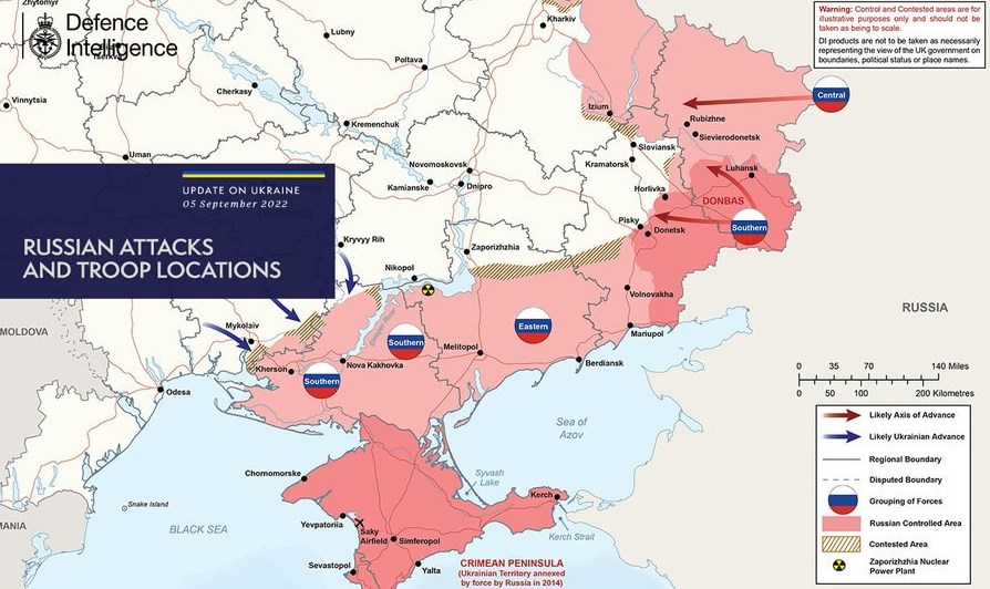 Карта бойових дій. Фото: twitter/defencehq