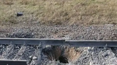 Подрыв железнодорожного полотна партизанами. Фото: Telegram