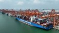 Ships berthed at the container wharf of Qinzhou Port in Qinzhou, south China's Guangxi Zhuang Autonomous Region. Photo by Xinhua/Zhang Ailin.
