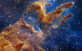 The Pillars of Creation set off in a kaleidoscope of color in NASA's James Webb Space Telescope's near-infrared-light view. Photo credit: Space Telescope Science Institute.