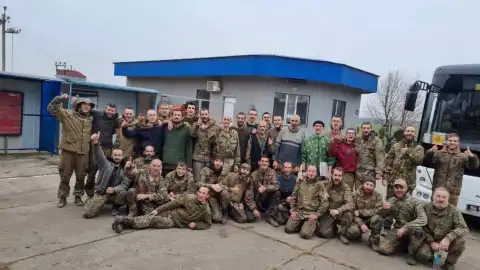 Звільнені з російського полону воїни ЗСУ. Фото: Telegram Єрмака