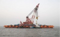 A view of the salvage operation of the Yangtze No. 2 Ancient Shipwreck in Shanghai, east China. Photo by Xinhua/Jin Liwang.