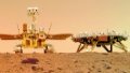 A selfie of China's first Mars rover Zhurong with the landing platform. Photo by CNSA/ Xinhua.