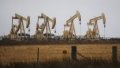 Oil derricks operate in Three Rivers, Texas, the United States. Photo by Nick Wagner/Xinhua.