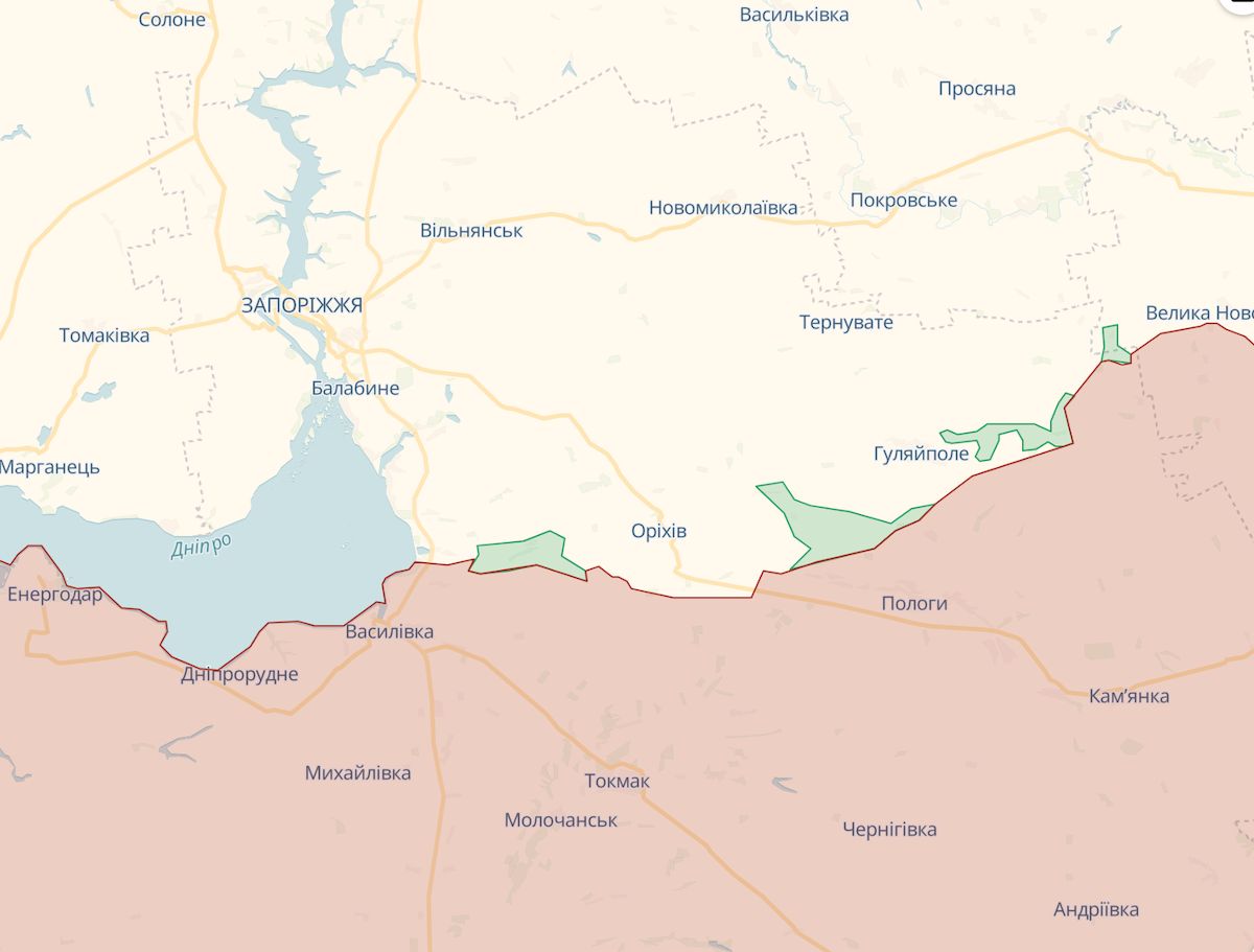 Ситуація на Запорізькому напрямку. Фото: deepstatemap.live